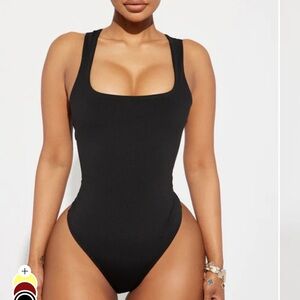 Fashion Nova Smooth Fit Black Bodysuit